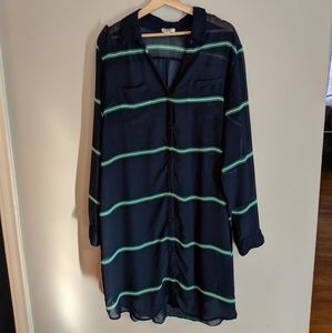 *XXL TALL* striped sheer layered dress